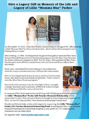 Lillie "Momma Mae" Parker, M.T.P. Life Toucher Memorial Scholarship